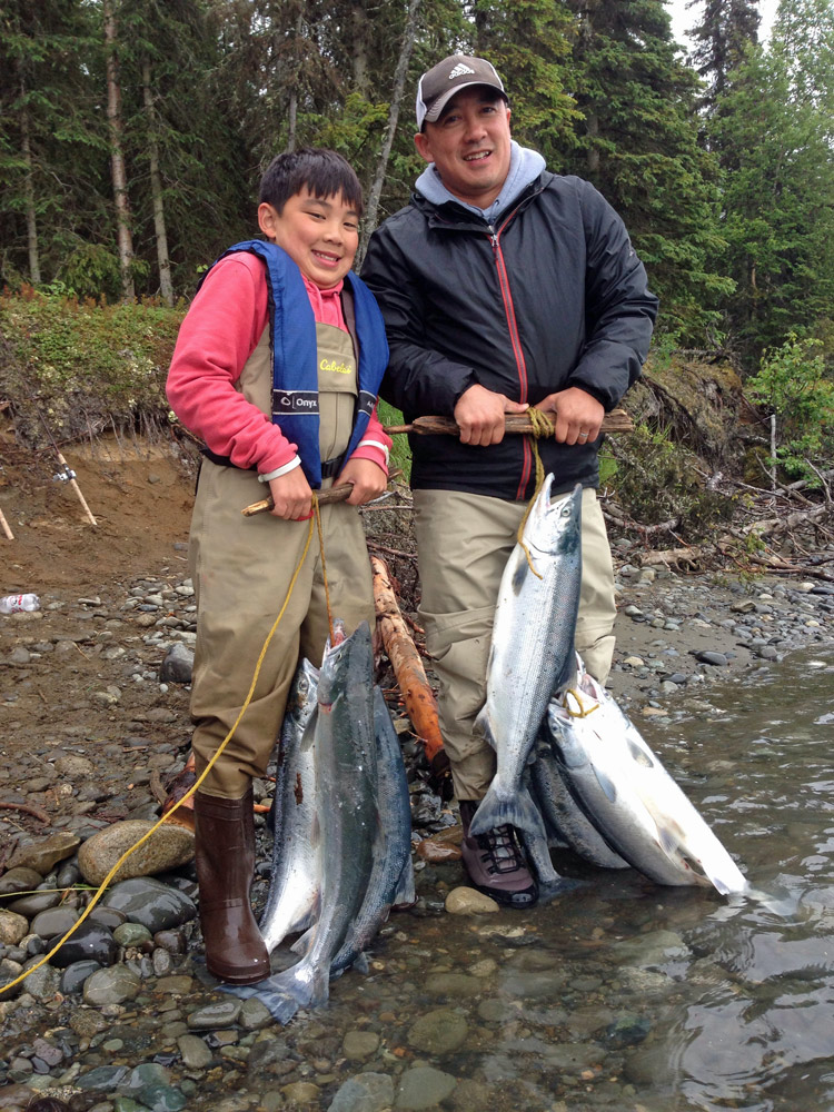 Father and son fishing