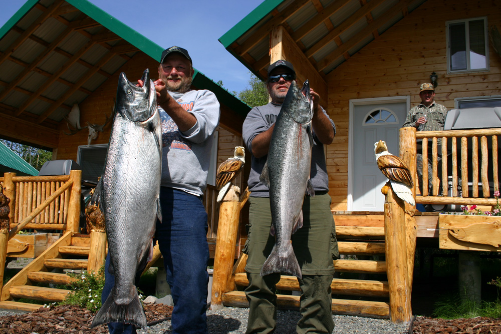 Fishermen With Big King Salmon From Alaskas Kenai River