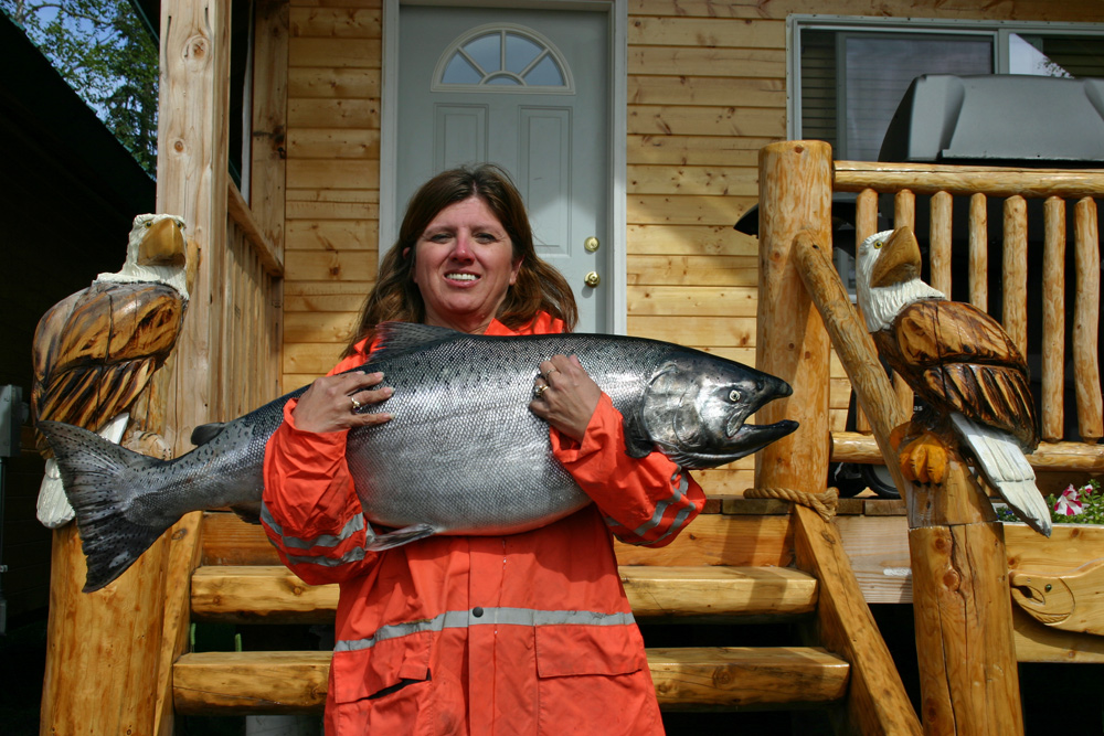 Mighty Chinook Salmon In Alaska