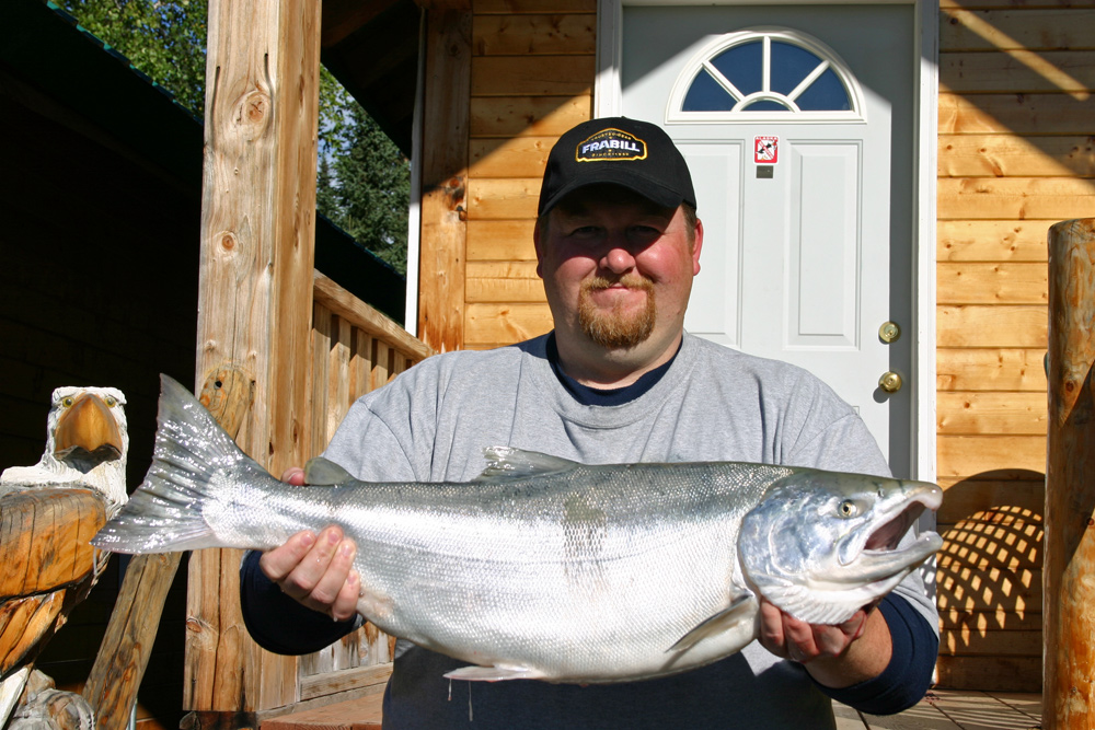 Shiny Bright Silver Salmon Caught On Kenai River Alaska