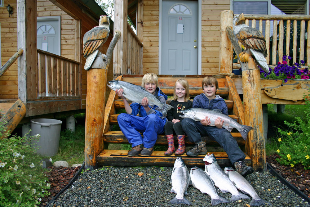 Happy kids Kenai Salmon